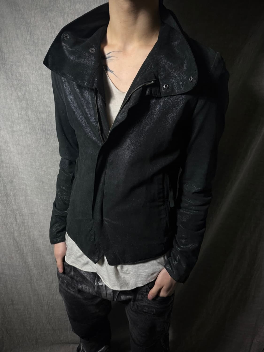 LHP Metallic Coated High Neck Jacket 상품이미지1