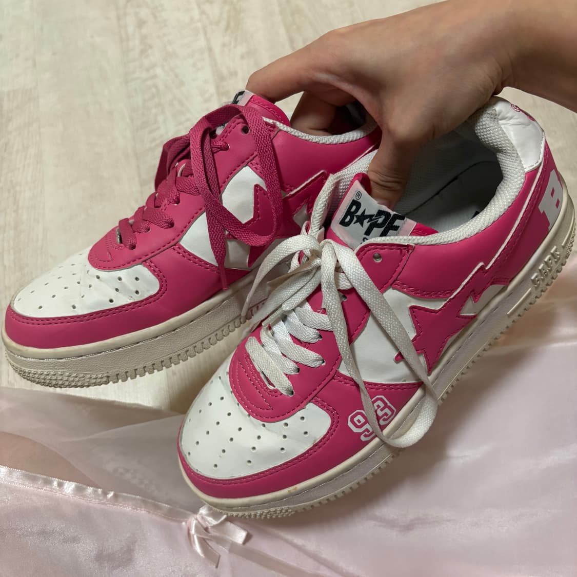 (극악매물) 베이프 스타 로우 93 핑크 상품이미지7