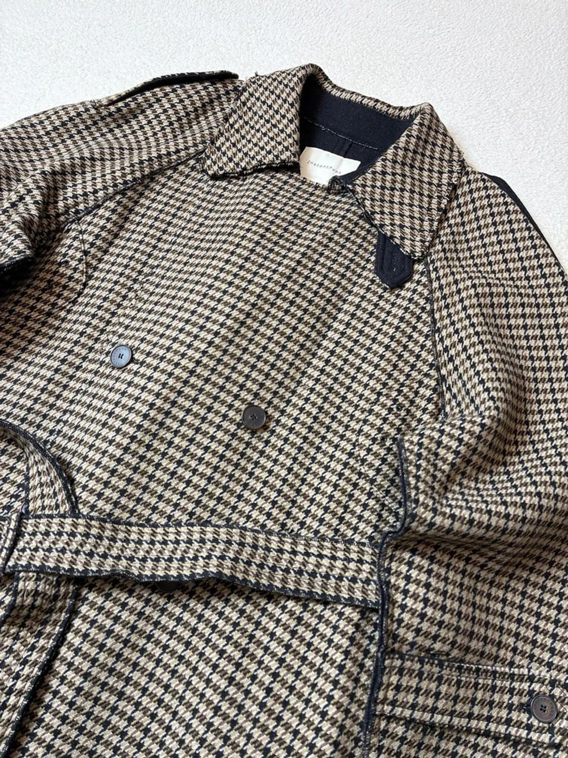 인스턴트펑크 19FW 그런지 하운드투스 벨티드 울 롱코트 PN7842 상품이미지2