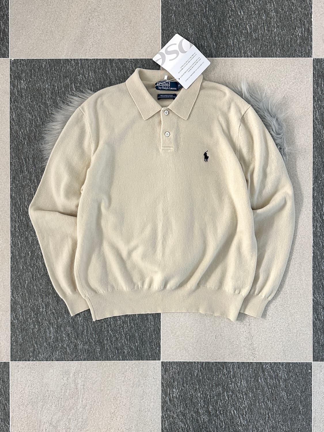 폴로 랄프로렌 아이보리 메리노울 카라 니트  상품이미지4