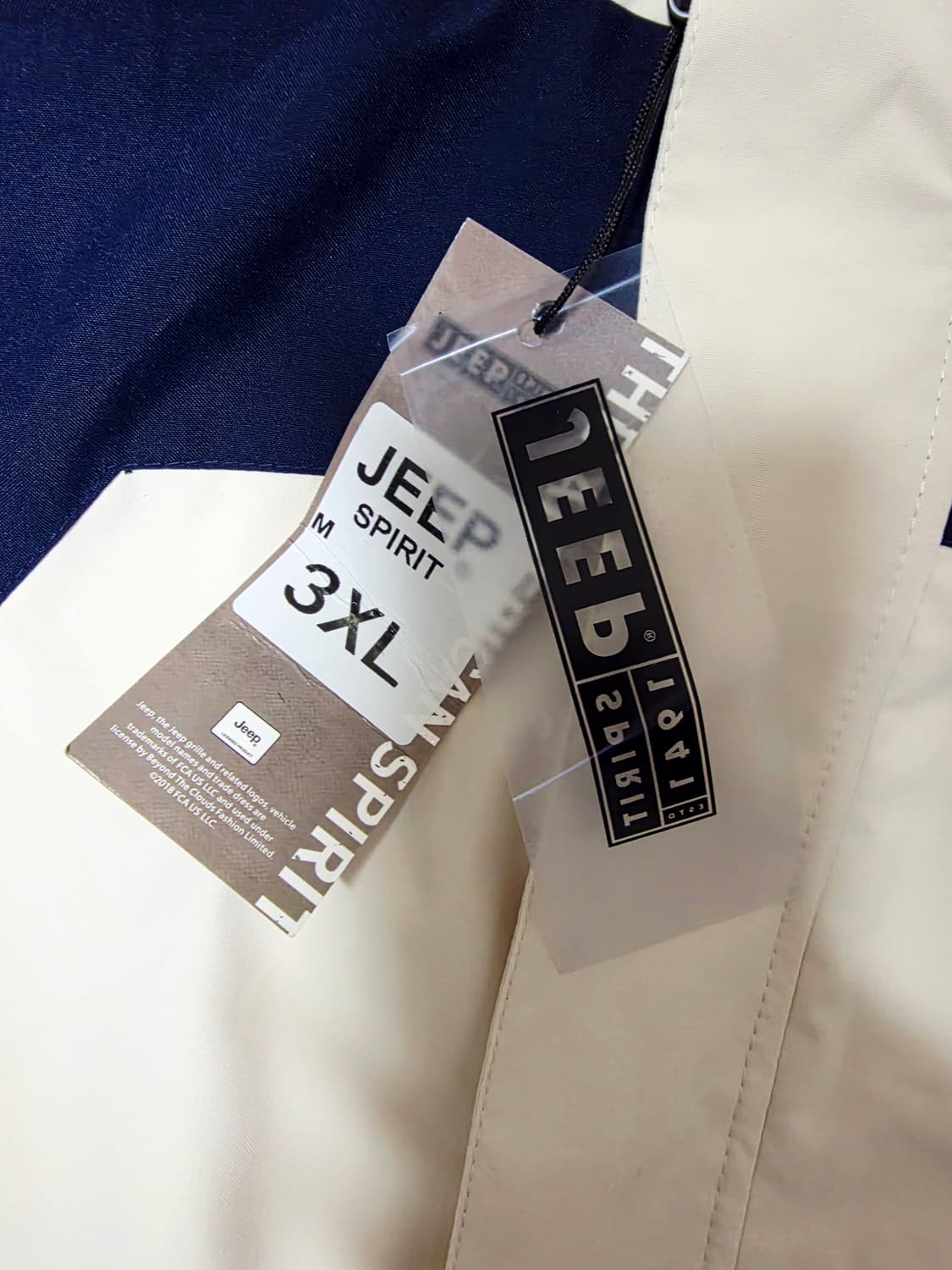 [지프] 스피릿 베이지 블랙 배색 고프코어 바람막이 3XL (실측100) 상품이미지3