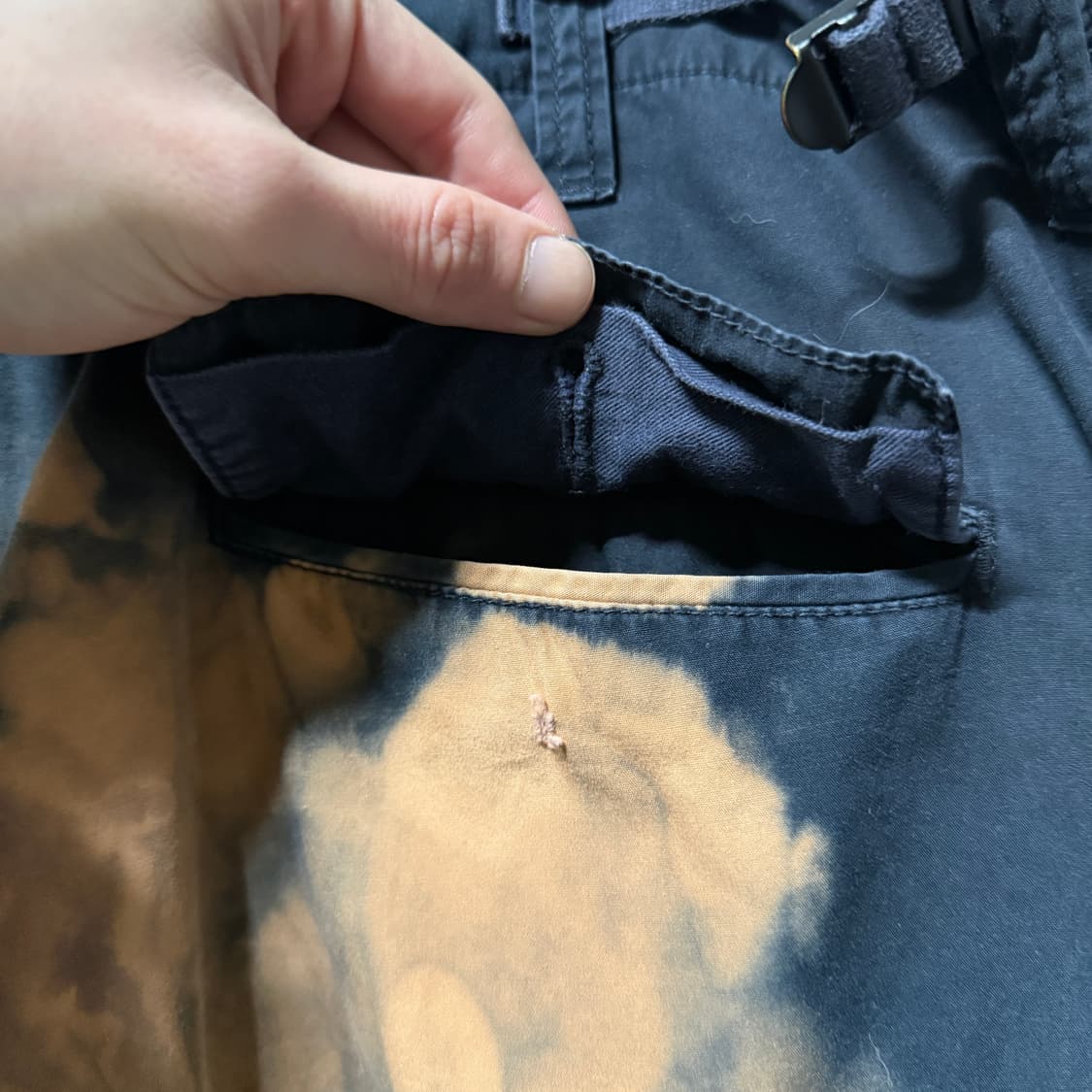 정품 베이프 OG 블리치드 다잉 립스탑 와이드 카고 팬츠 상품이미지6