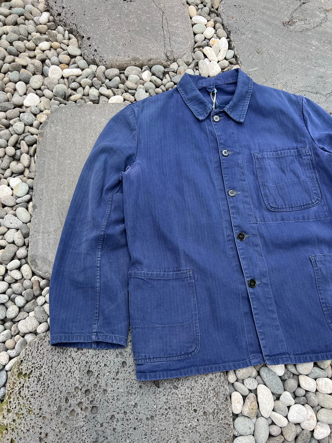 FADED BLUE OLD VINTAGE HBT 헤링본트윌 프렌치워크자켓 상품이미지4