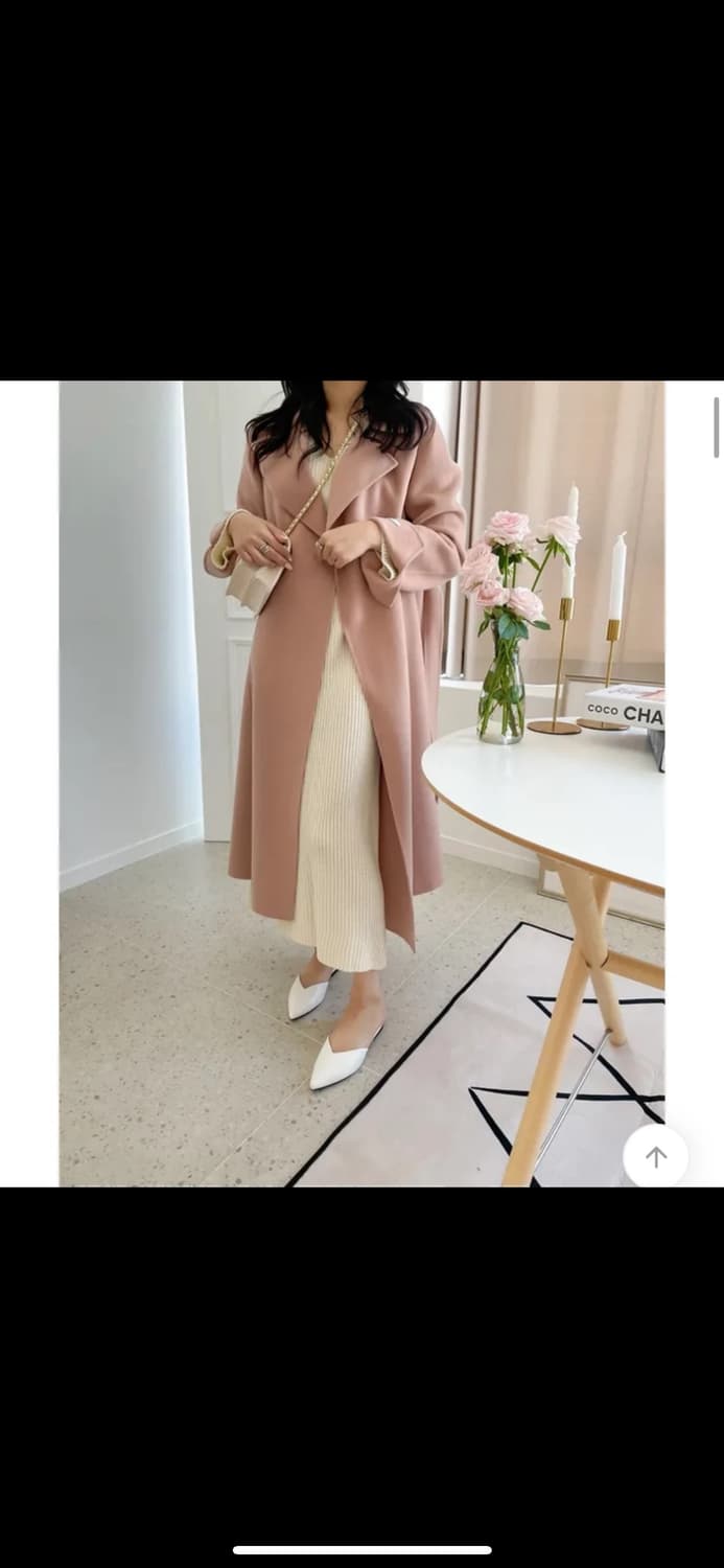 러빈 플레어 핸드메이드 울 100% 롱 코트 (새상품) 상품이미지4