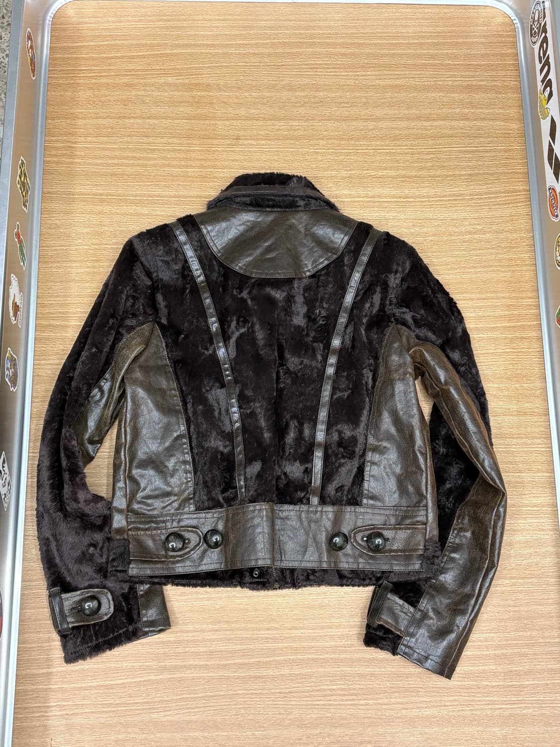 브라운 에코 퍼 래더자켓 y2k 상품이미지2