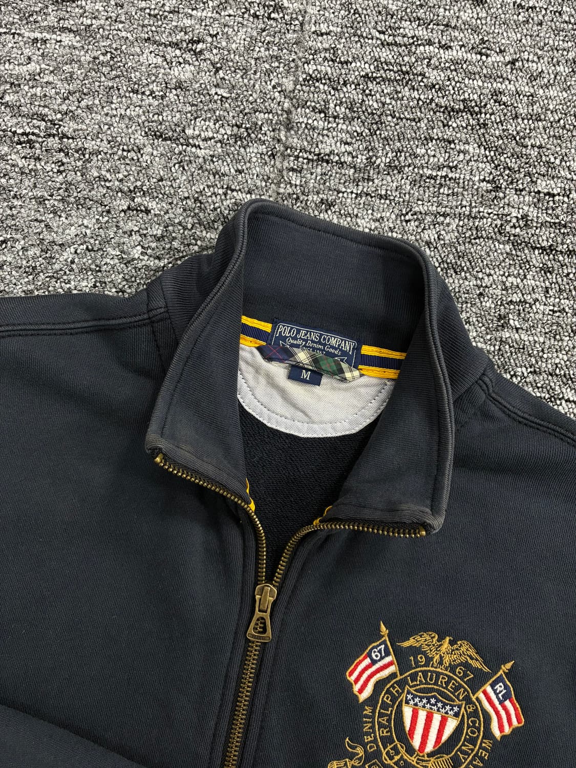 폴로 랄프로렌 진스 성조기 금장 후드집업 M 상품이미지5