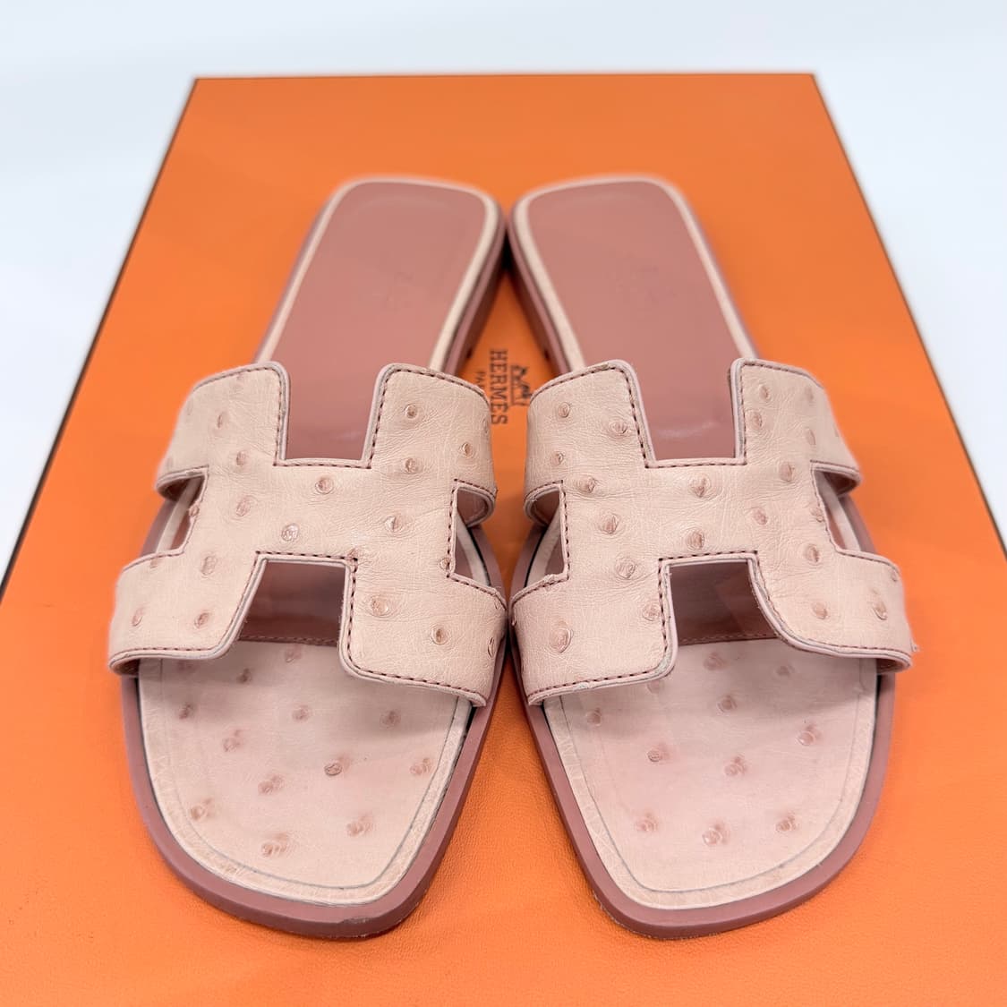 [S급/220] 에르메스 오란 오스트리치 여성 샌들 슬리퍼 로즈핑크 상품이미지6