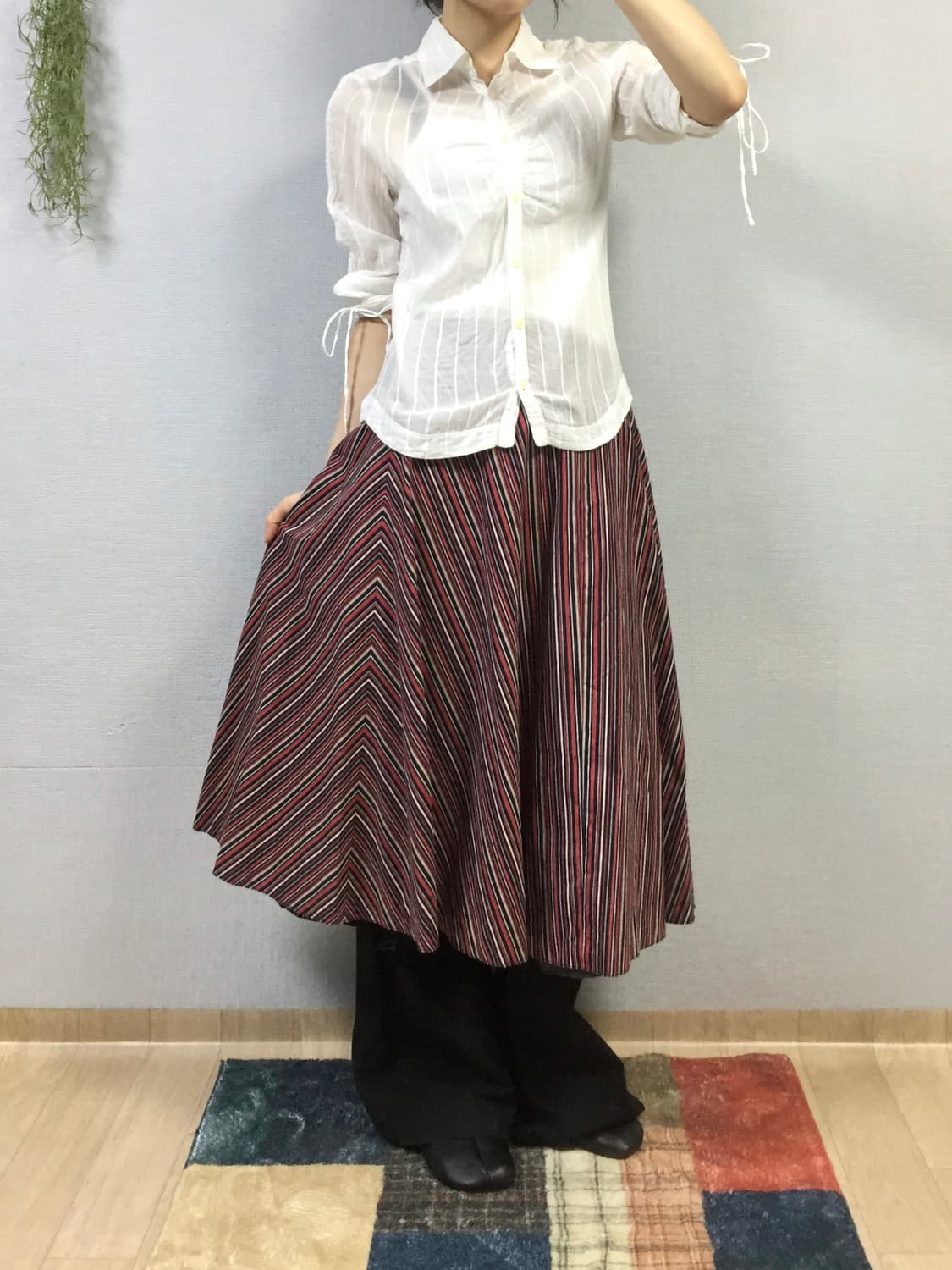 Japanese vintage stripe skirt 상품이미지2