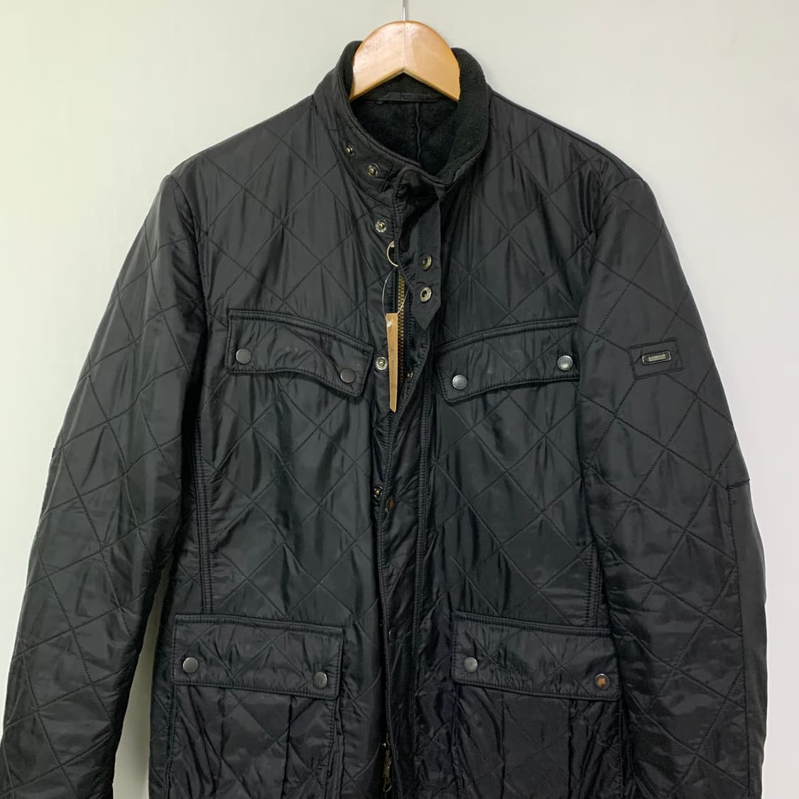 바버 퀼팅 자켓 블랙 빈티지 M 남성 점퍼 상품이미지2