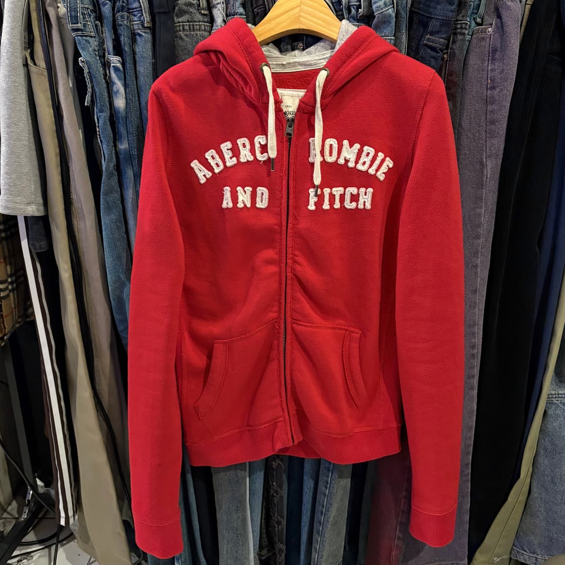 아베크롬비 레드 후드집업 상품이미지3