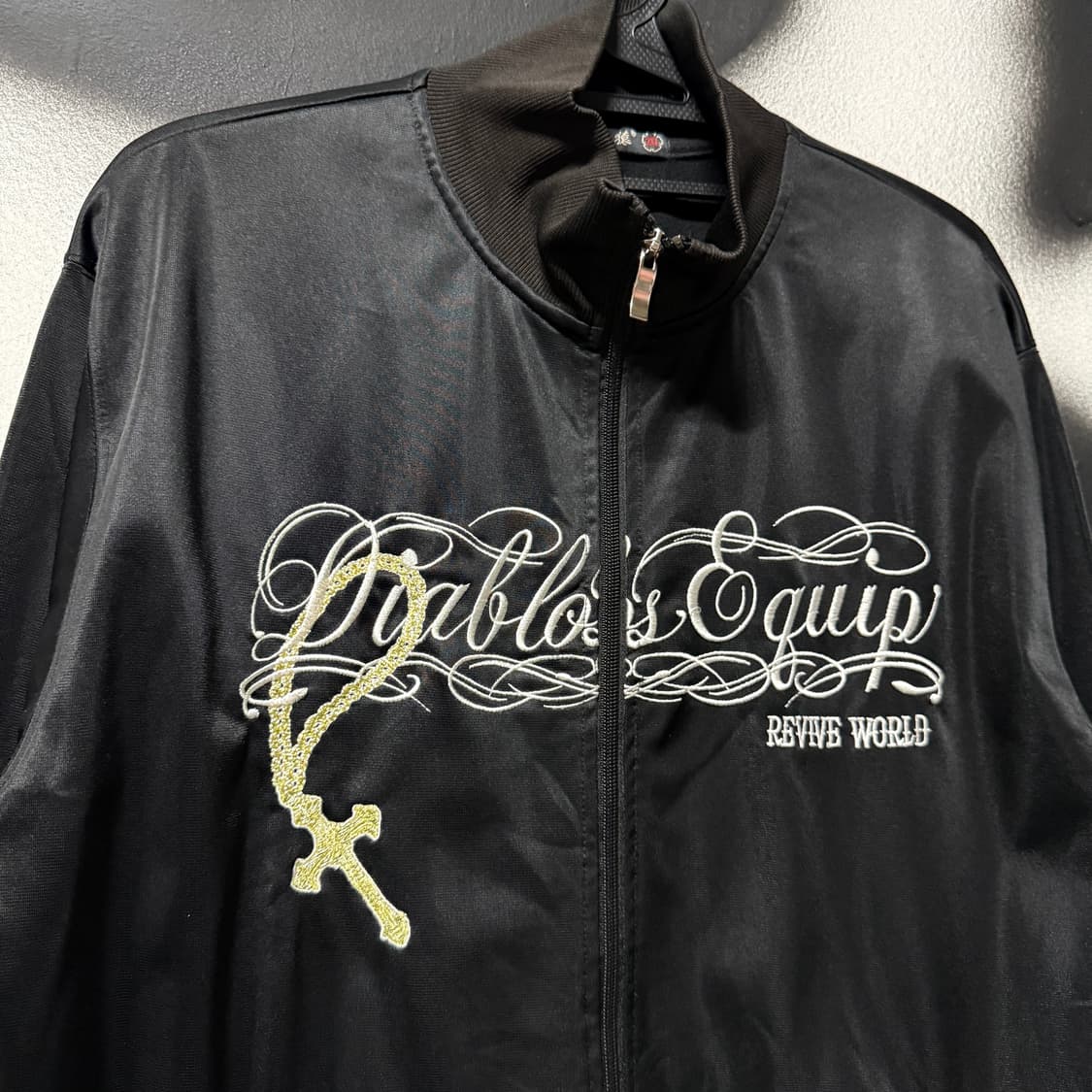 VTG 빈티지 오리엔탈 성모 마리아 빅 자수 집업 져지 자켓 상품이미지3