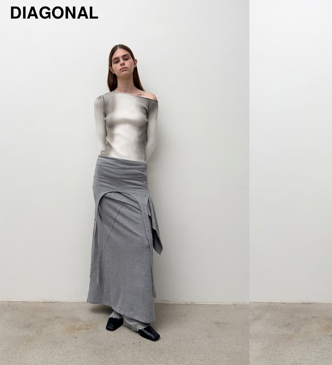 다이애그널 DOUBLE LAYERED LONG DRESS 상품이미지3
