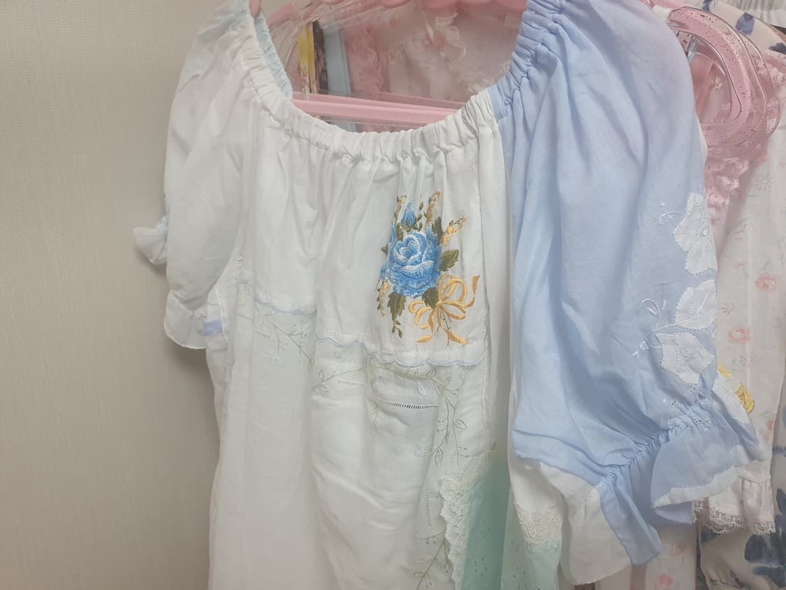 엔느 빈티지 패치워크 블라우스 상품이미지5