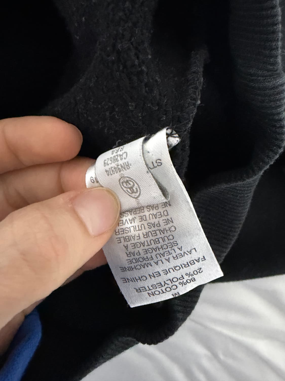 스투시 베이직 로고 후드 블랙 M 상품이미지5