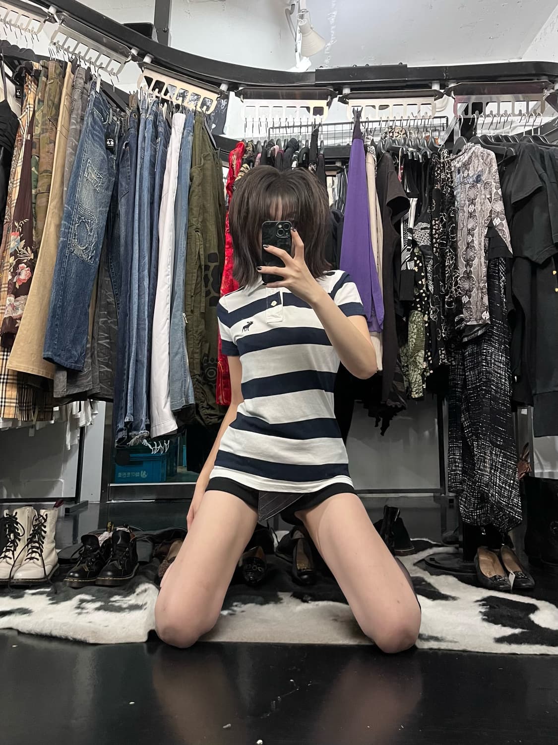 아베크롬비 스트라이프 카라 반팔 상품이미지1