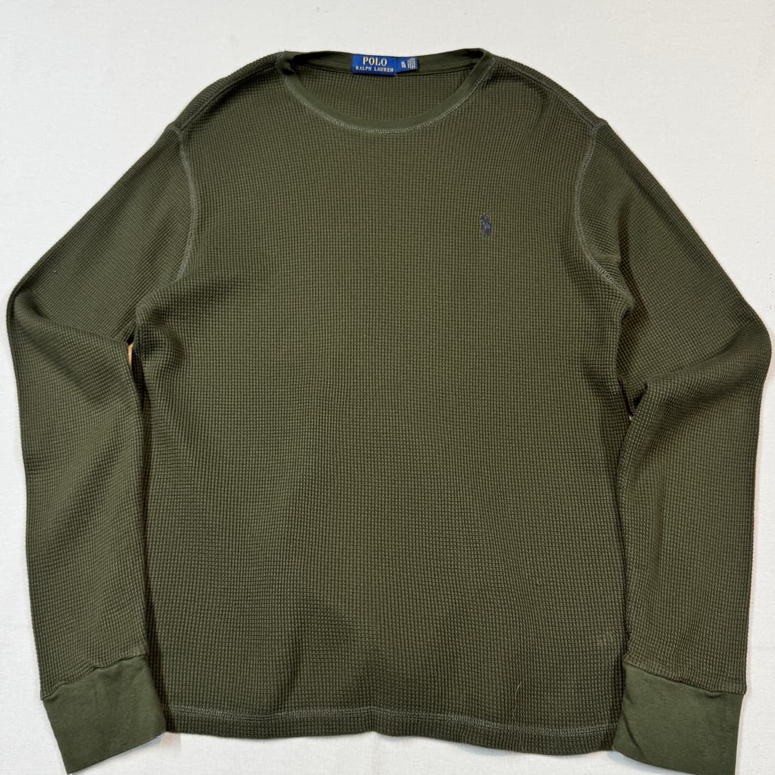 XL) 폴로 랄프로렌 올리브 써멀 와플티 라운드넥 티셔츠 상품이미지2