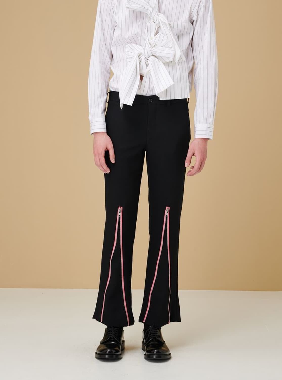 꼼데가르송 옴므플러스 핑크지퍼 디테일 시가렛팬츠 M 상품이미지1