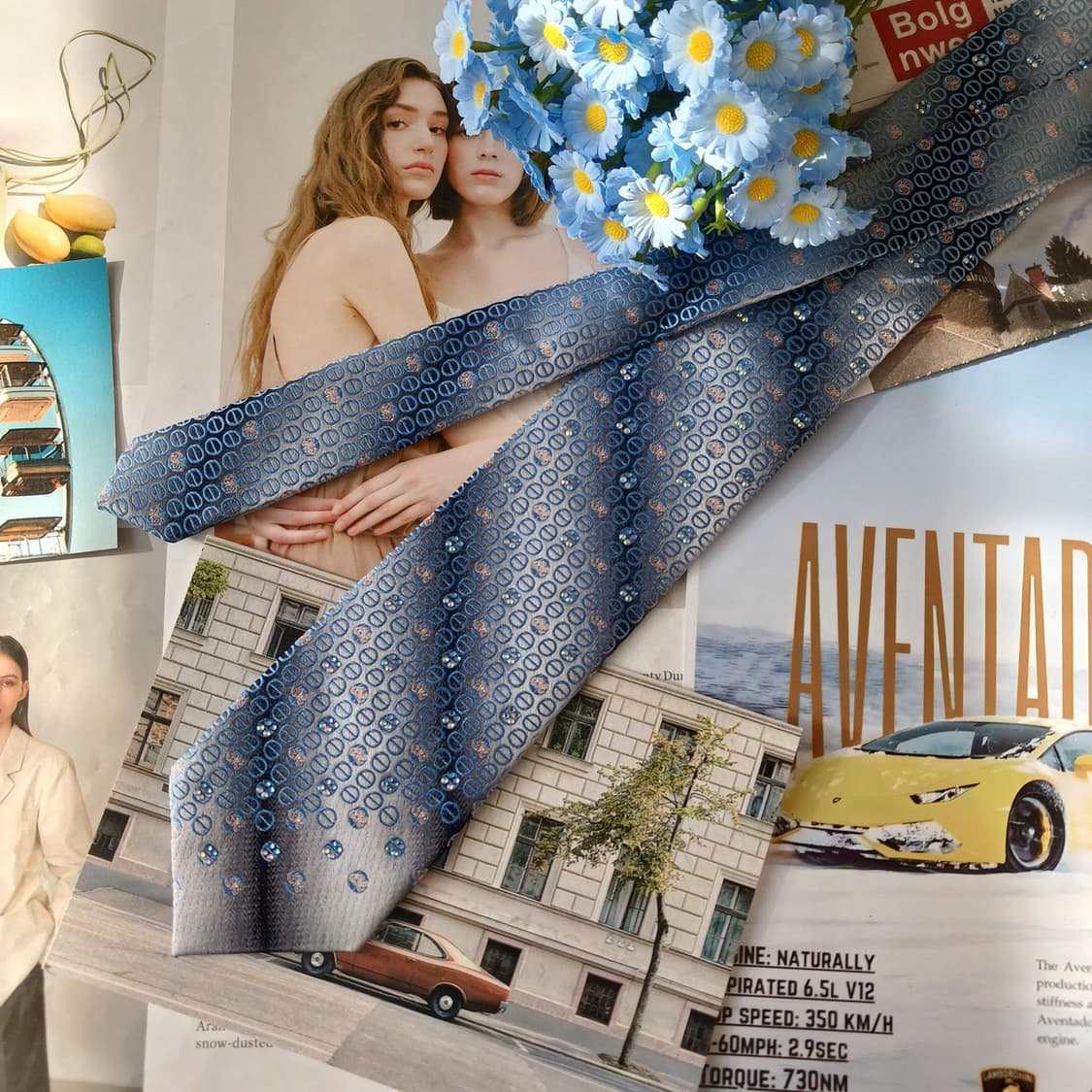 메트로시티 실크 패턴 넥타이 8.1cm A+등급 A19764 상품이미지5