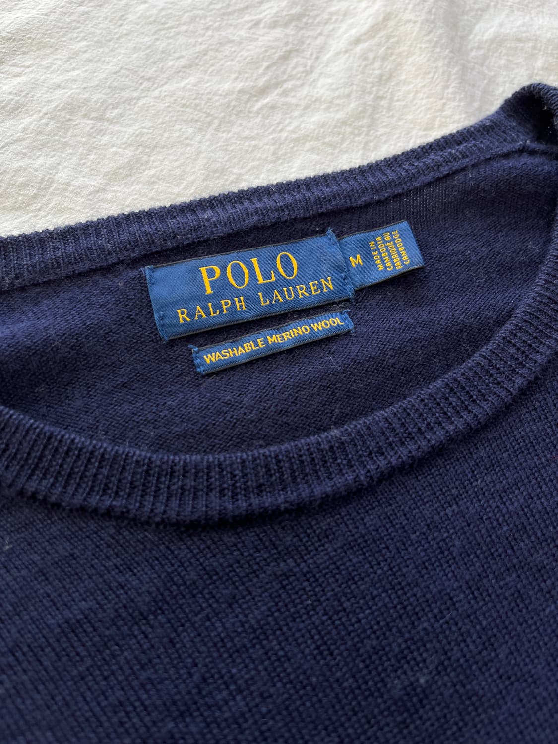 [M] 폴로 랄프로렌 네이비 워셔블 메리노울 라운드넥 니트 상품이미지3