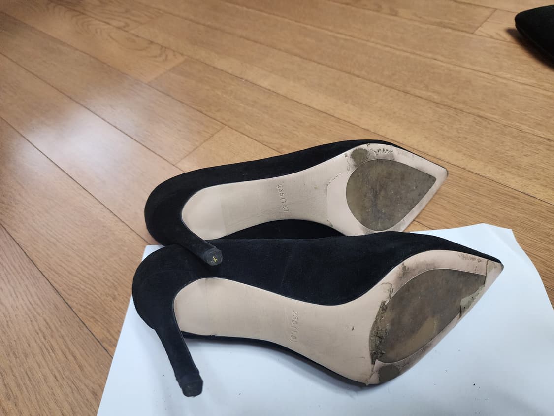 블랙 스웨이드 힐 235mm 여성구두 상품이미지6