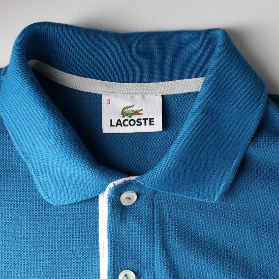 라코스테 슬림핏 블루 배색 포켓 카라티 3 상품이미지5