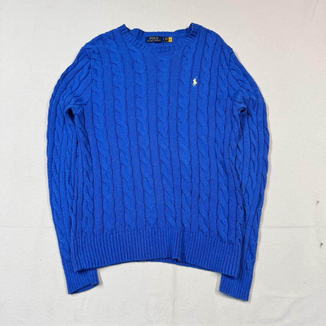 S) 폴로 랄프로렌 케이블 꽈배기 라운드넥 니트 신형 큐알탭 상품이미지1