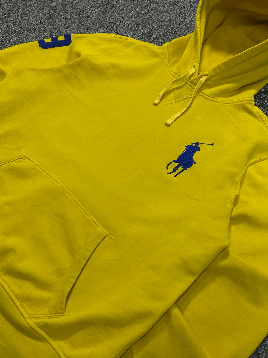 폴로 랄프로렌 빅포니 옐로우 후드티 XL  상품이미지3