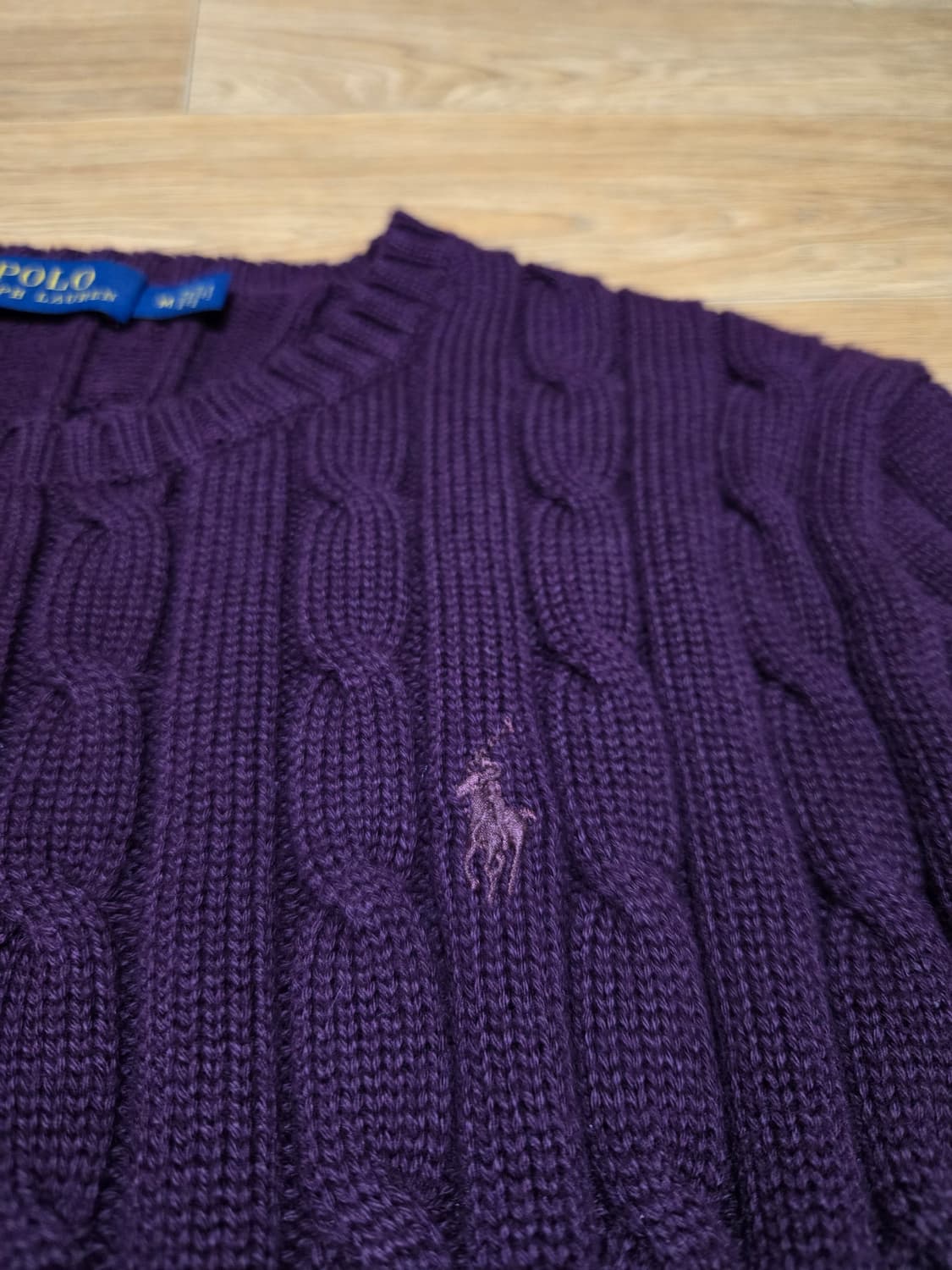 폴로 랄프로렌 정품 버건디 케이블 니트 상품이미지4