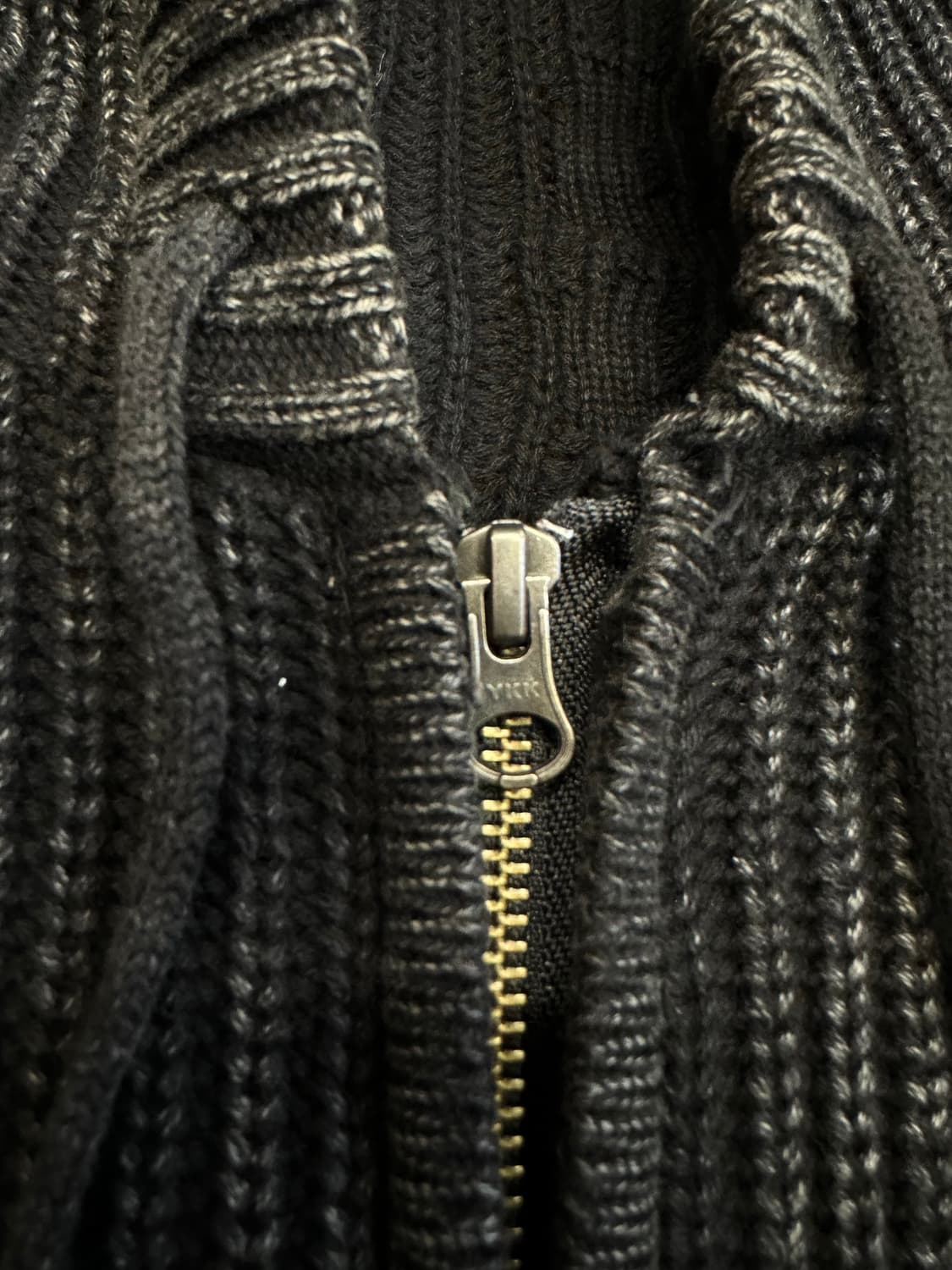 adaess 블랙 니트 집업 후드 L (오버핏) 상품이미지3