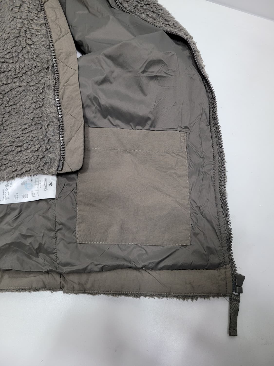 Snow peak 21FW 스노우피크 플리스 베스트 /  95 카키그레이 상품이미지7