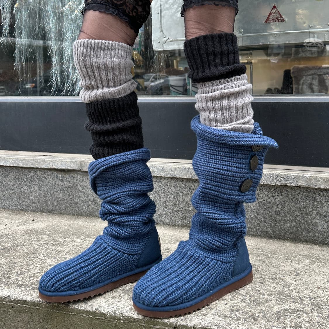 00s 블루 니트 어그 카디 부츠 상품이미지1