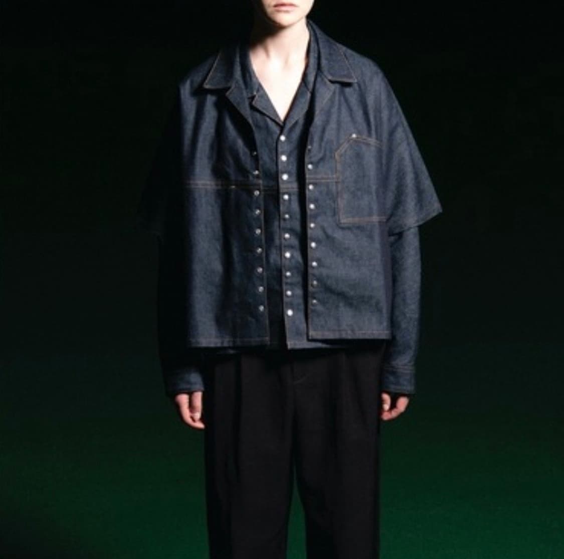 지에다 스냅버튼 데님 셔츠 상품이미지6