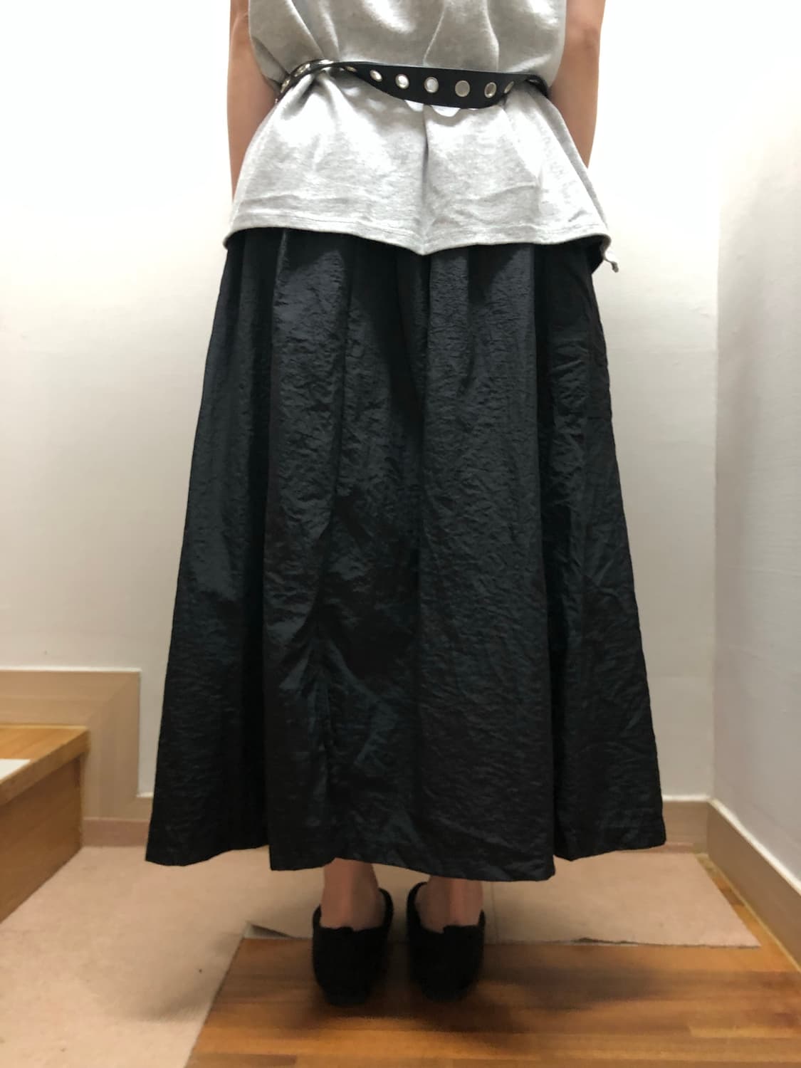 빈티지 블랙 포켓 롱 스커트 상품이미지8