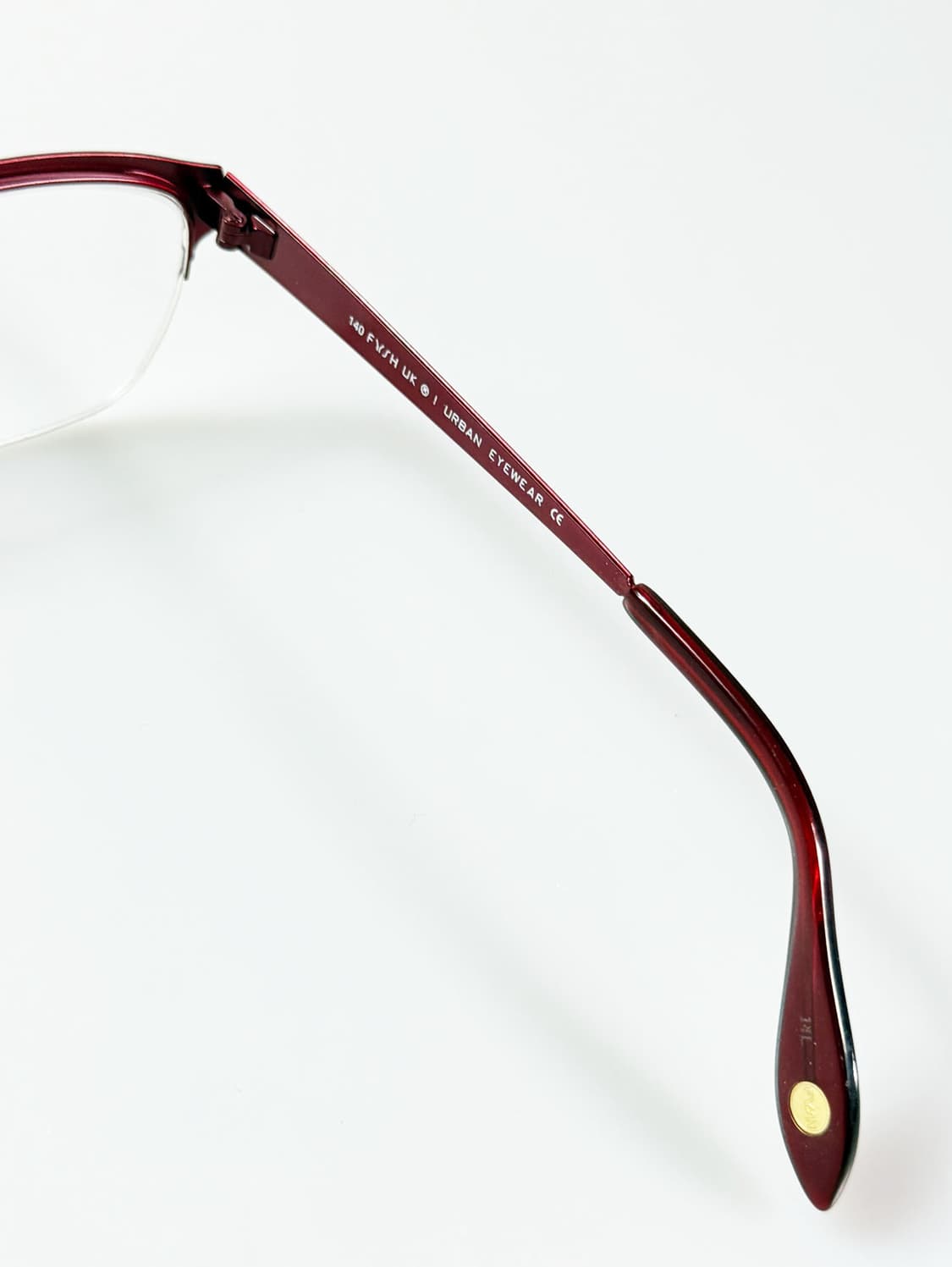 영국제 FYSH 레드 메탈 스퀘어 반무테 빈티지 안경 상품이미지6