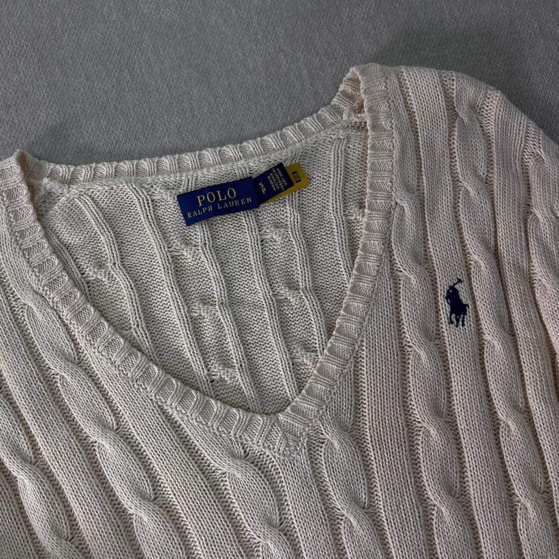 W 95 폴로랄프로렌 신형라벨 꽈배기 브이넥 니트 상품이미지2