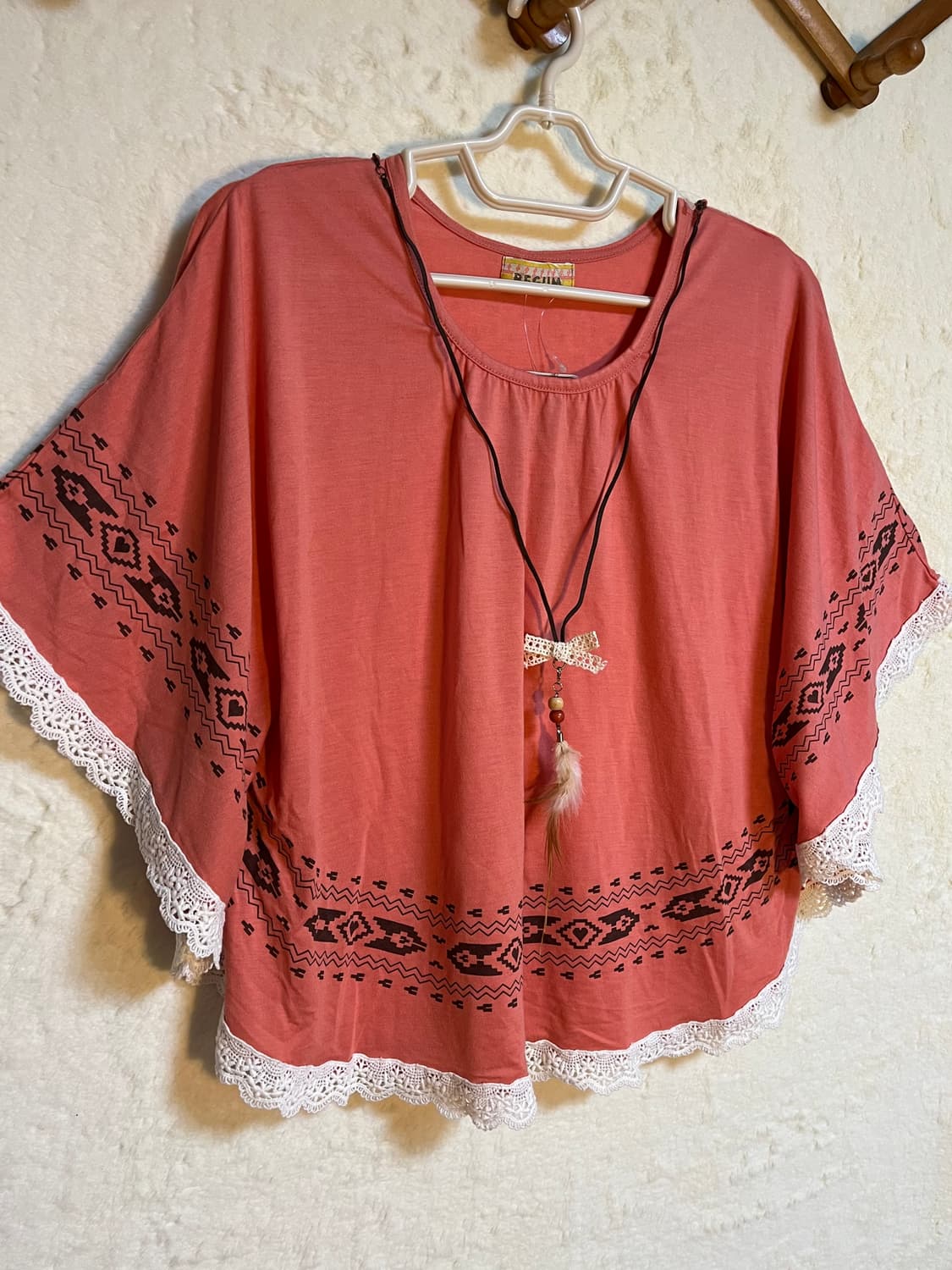 빈티지 모리걸 레이스 케이프 망토 블라우스 상품이미지3