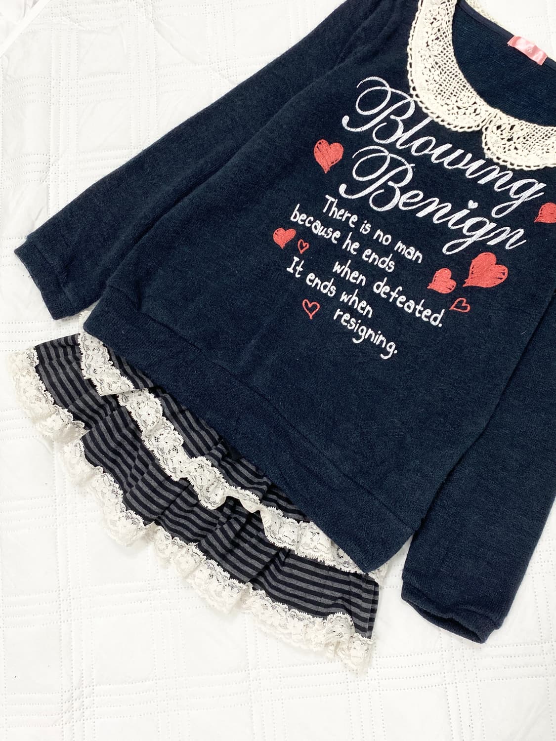 ꒰ঌ 조지후쿠 딥네이비 로걀 탑 ໒꒱ 상품이미지3