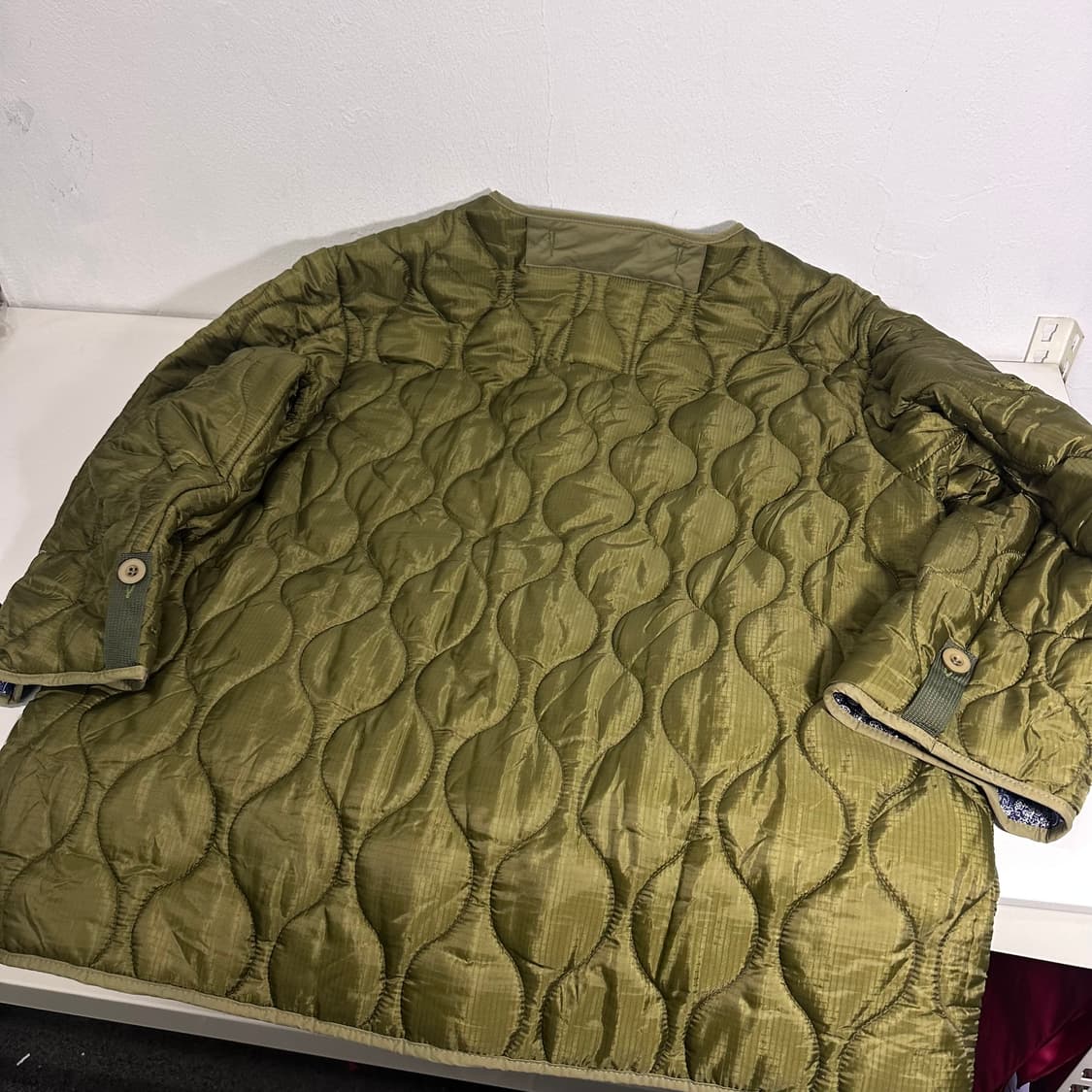 OS 빈티지 카키 오버핏 3M 깔깔이점퍼 상품이미지5