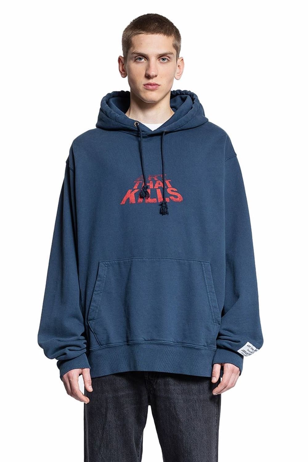 갤러리 디파트먼트 ATK 스택드 로고 후드 티셔츠 네이비 상품이미지3