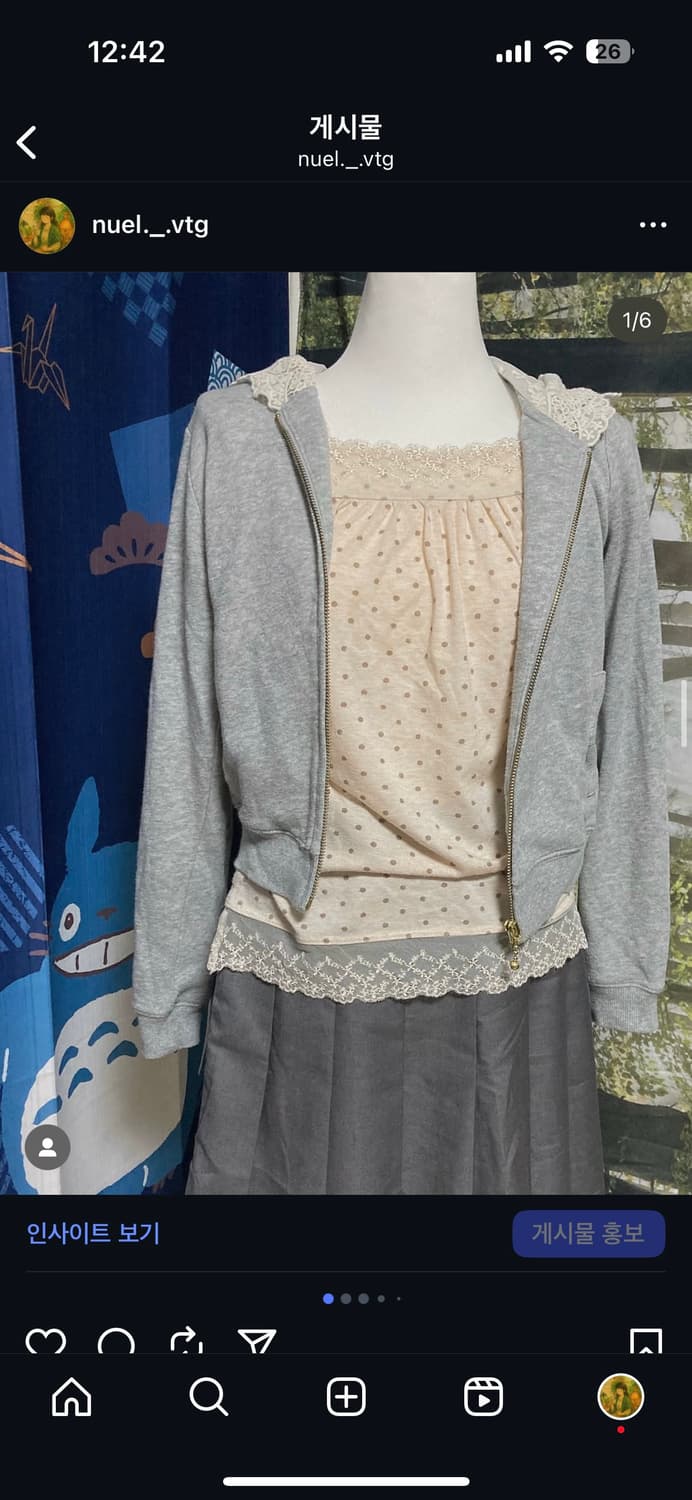 빈티지 얼스뮤직 레이스 후드집업 상품이미지1