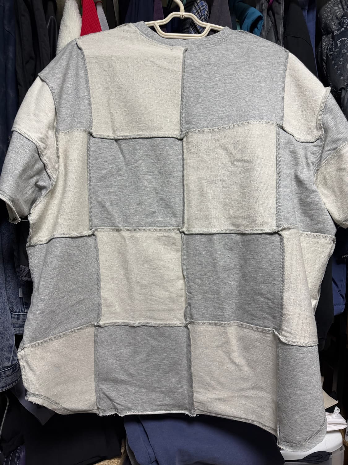 Cord 코드 체커 스퀘어 오버 티셔츠 M 상품이미지3