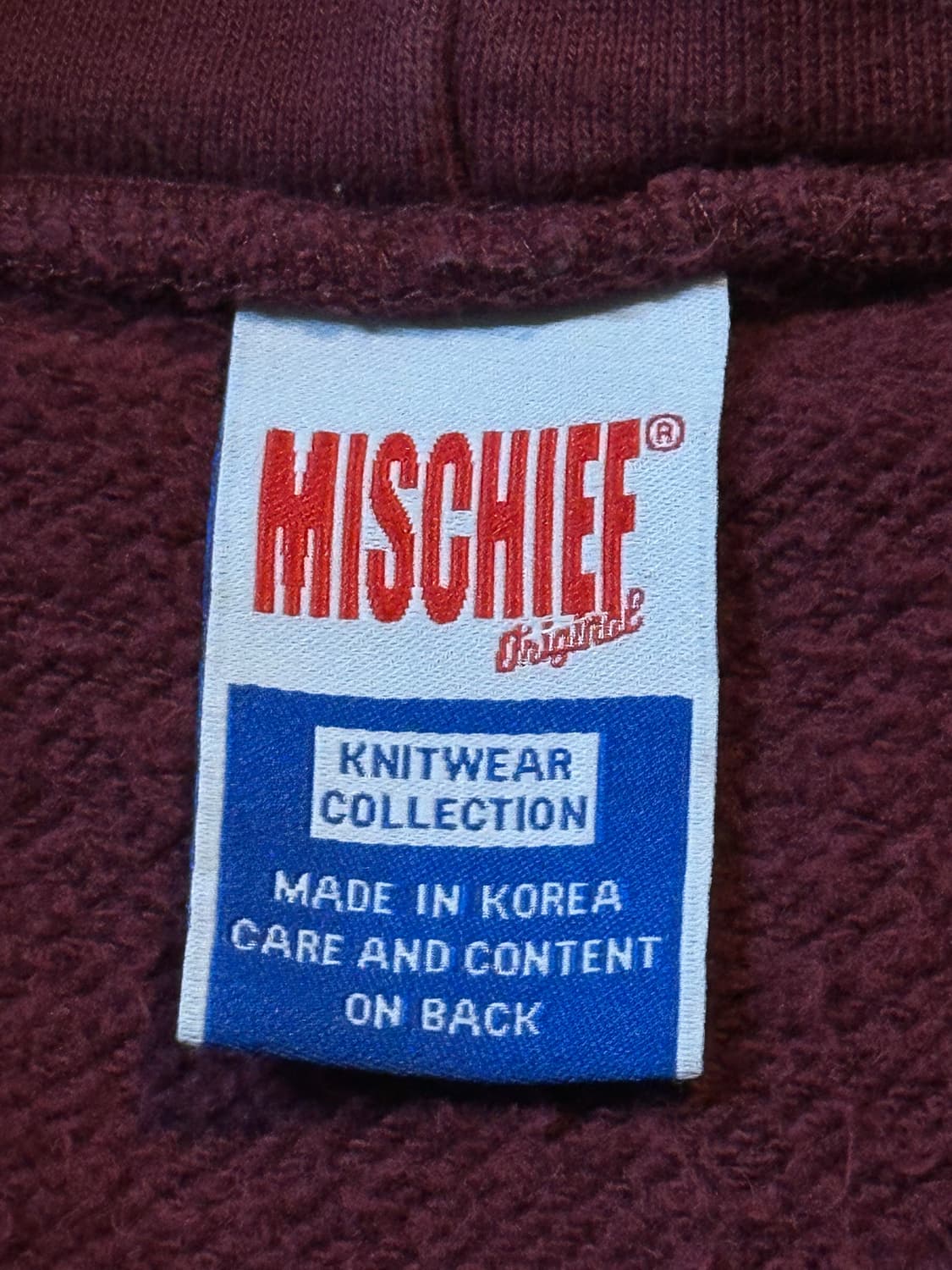 미스치프 MSCHF 백로고 후드티 버건디 상품이미지5