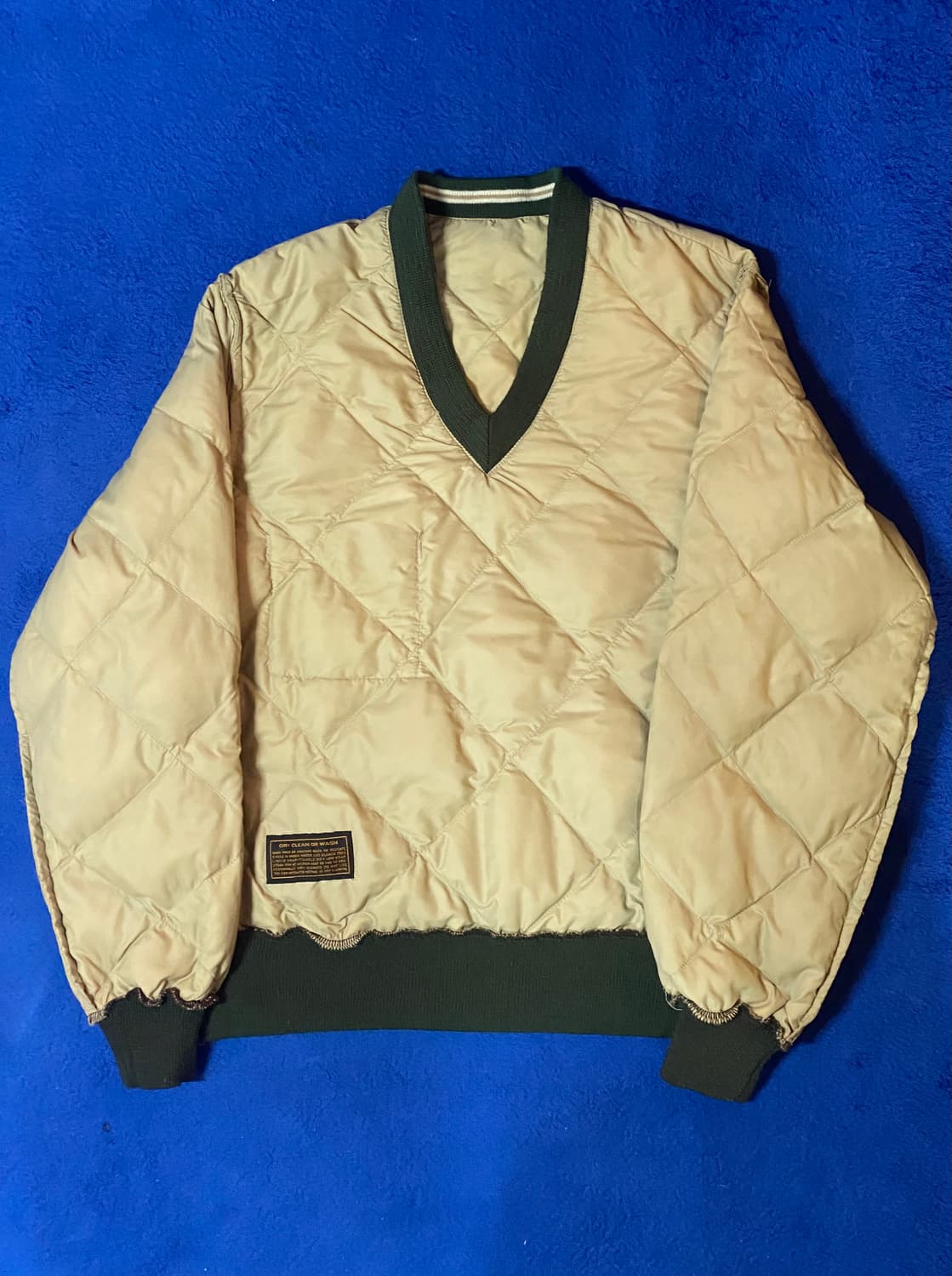 에디바우어 빈티지 80s 퀼팅 구스다운 브이넥 풀오버 M 상품이미지5