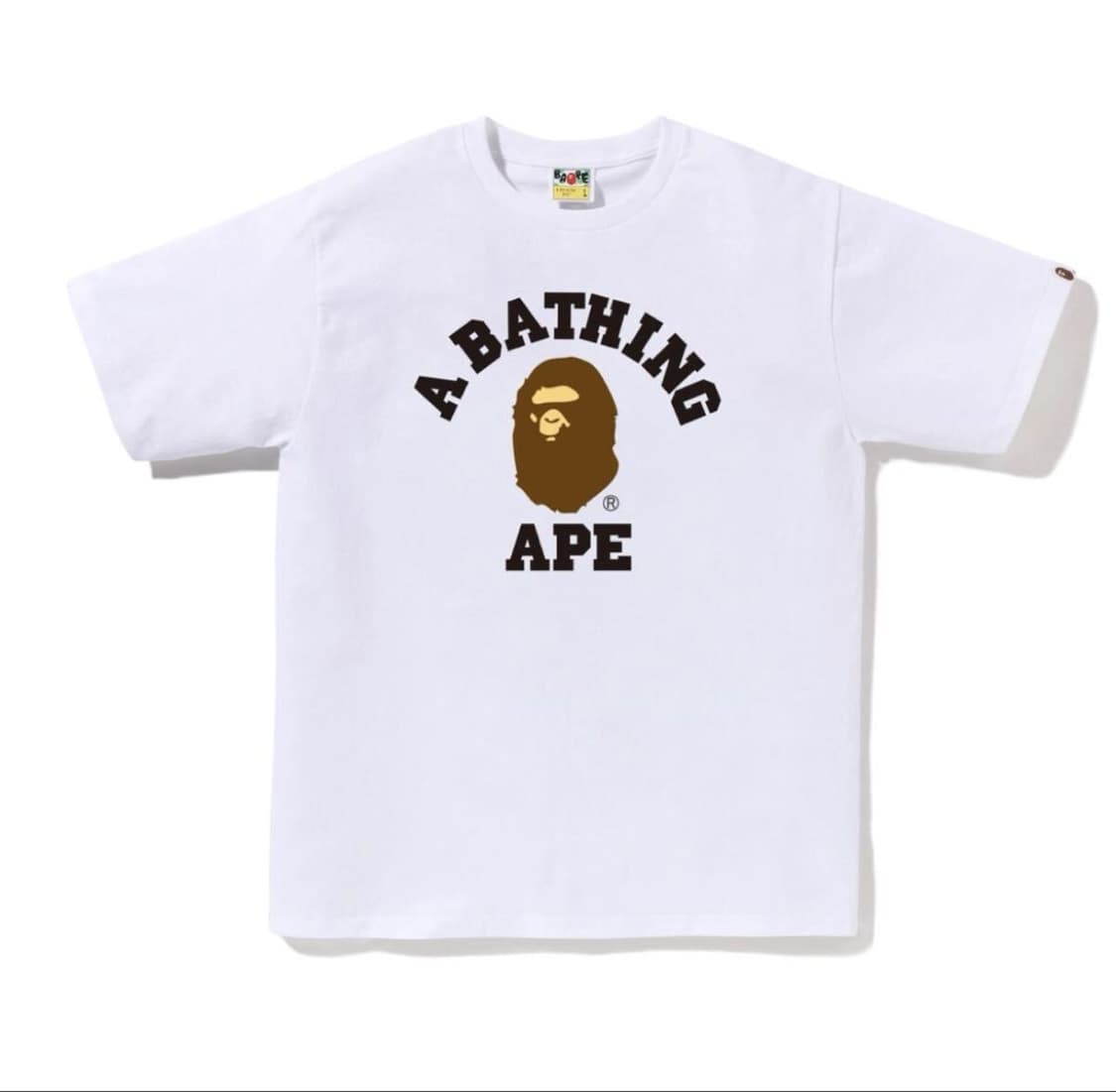 [M] 베이프 컬리지 반팔 티셔츠 화이트 새제품 상품이미지1