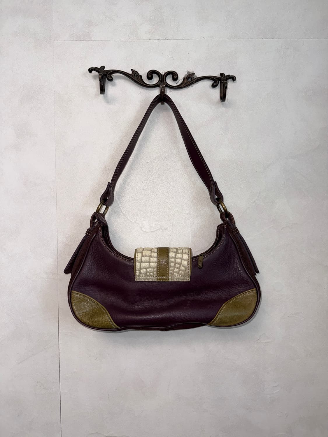 Esquire purple khaki calf fur buckle 숄더백 상품이미지5