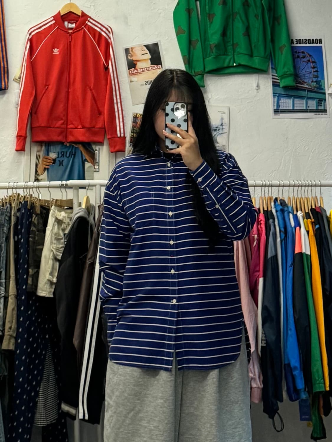 폴로 랄프로렌 블루 스트라이프 셔츠 M 상품이미지1