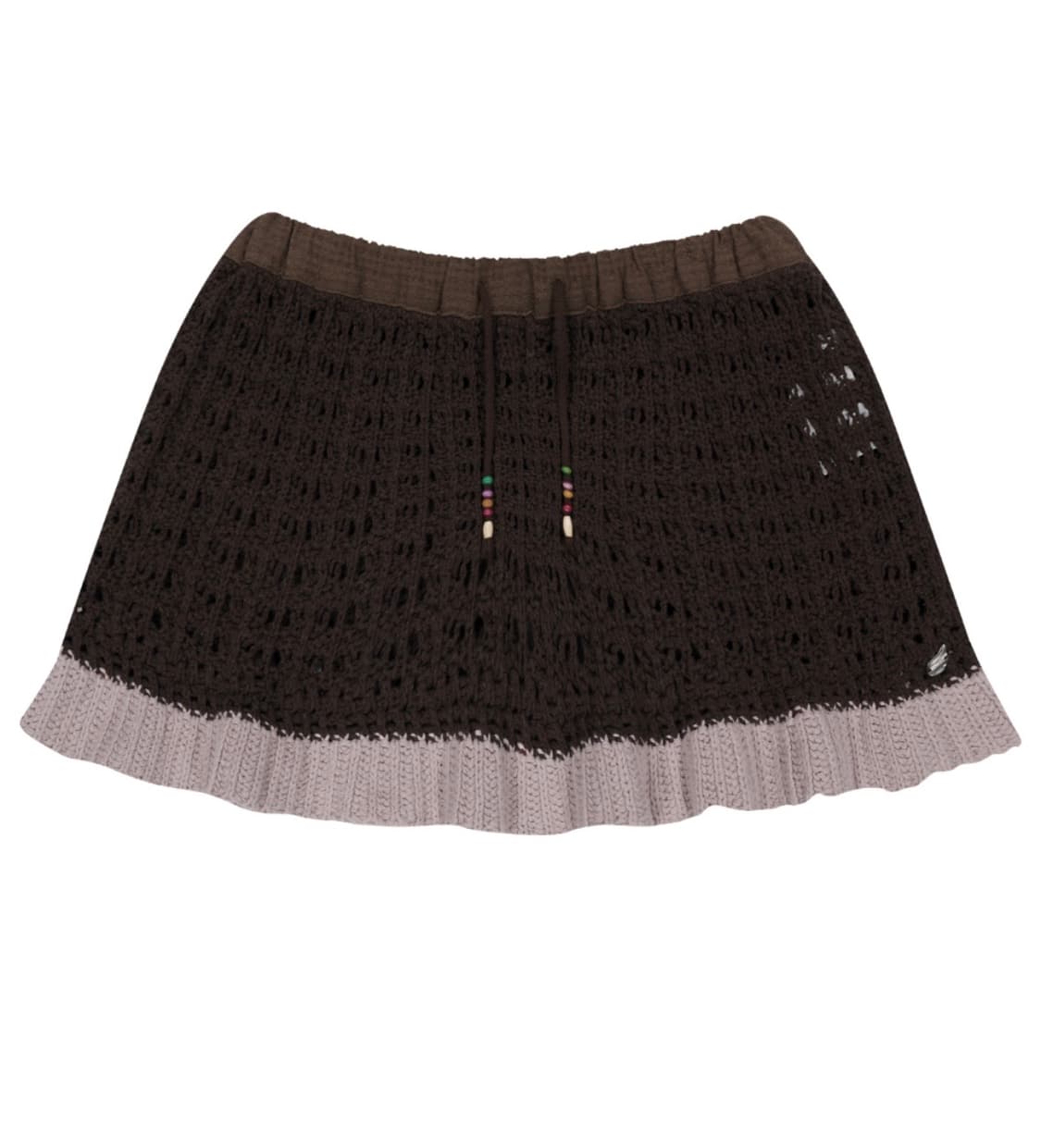 LAYERED KNIT SKIRT BROWN 상품이미지1