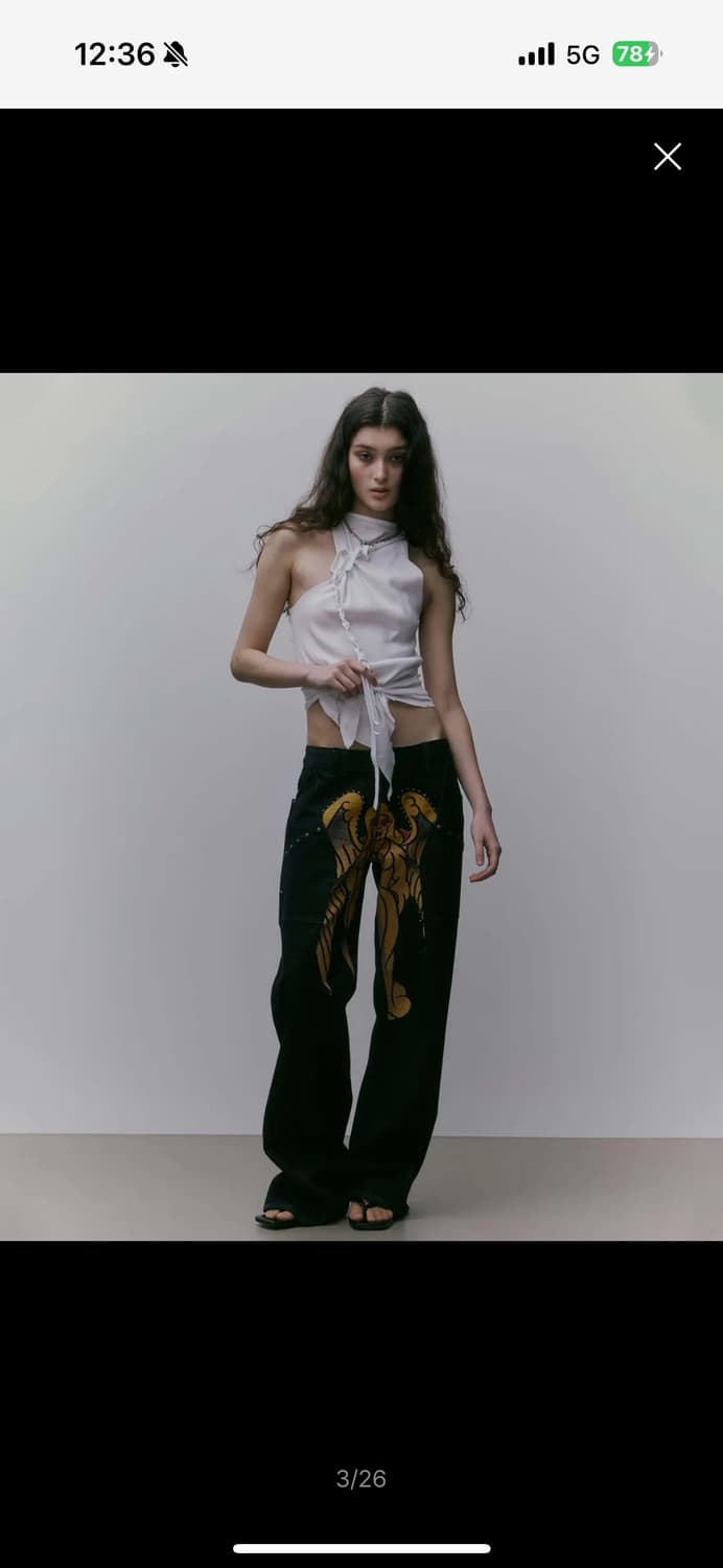 스컬프터 X Ed Hardy Cracked Angel 데님팬츠 판매 상품이미지3