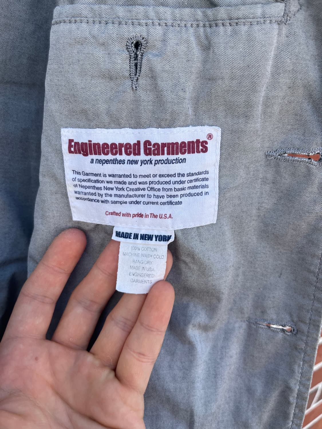 Engineered Garments 그레이 코튼 셔츠 자켓 상품이미지6