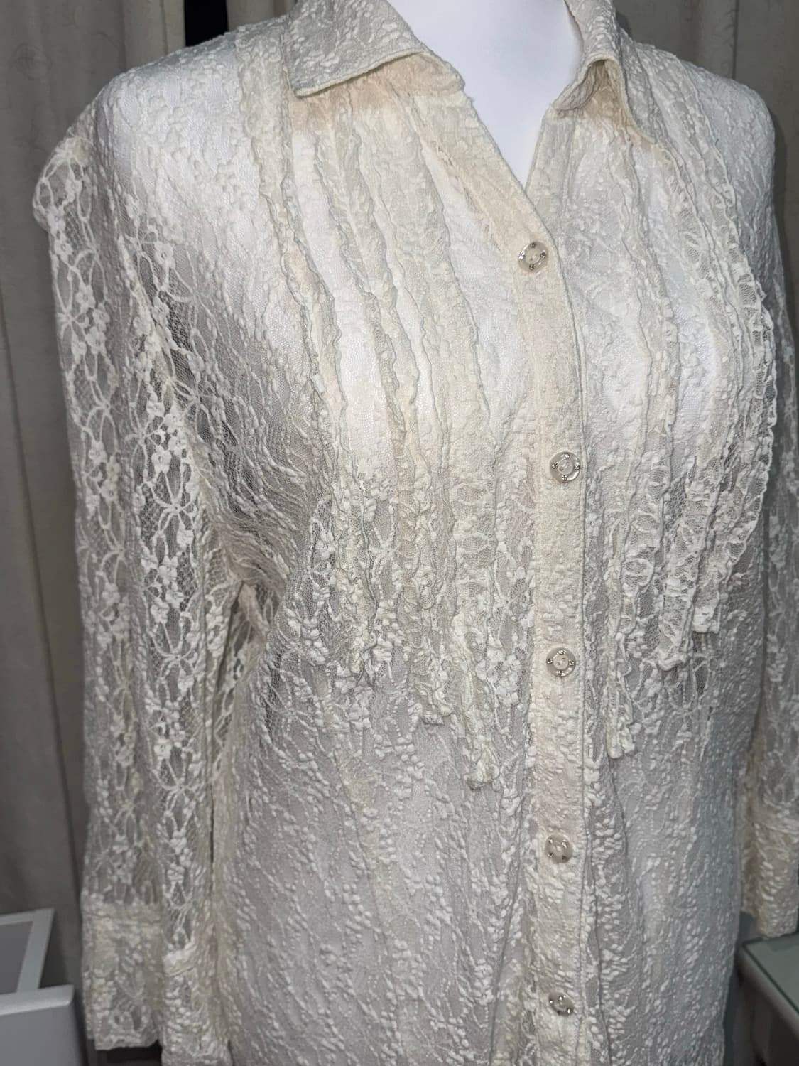 Flowers see-through shirt 상품이미지1